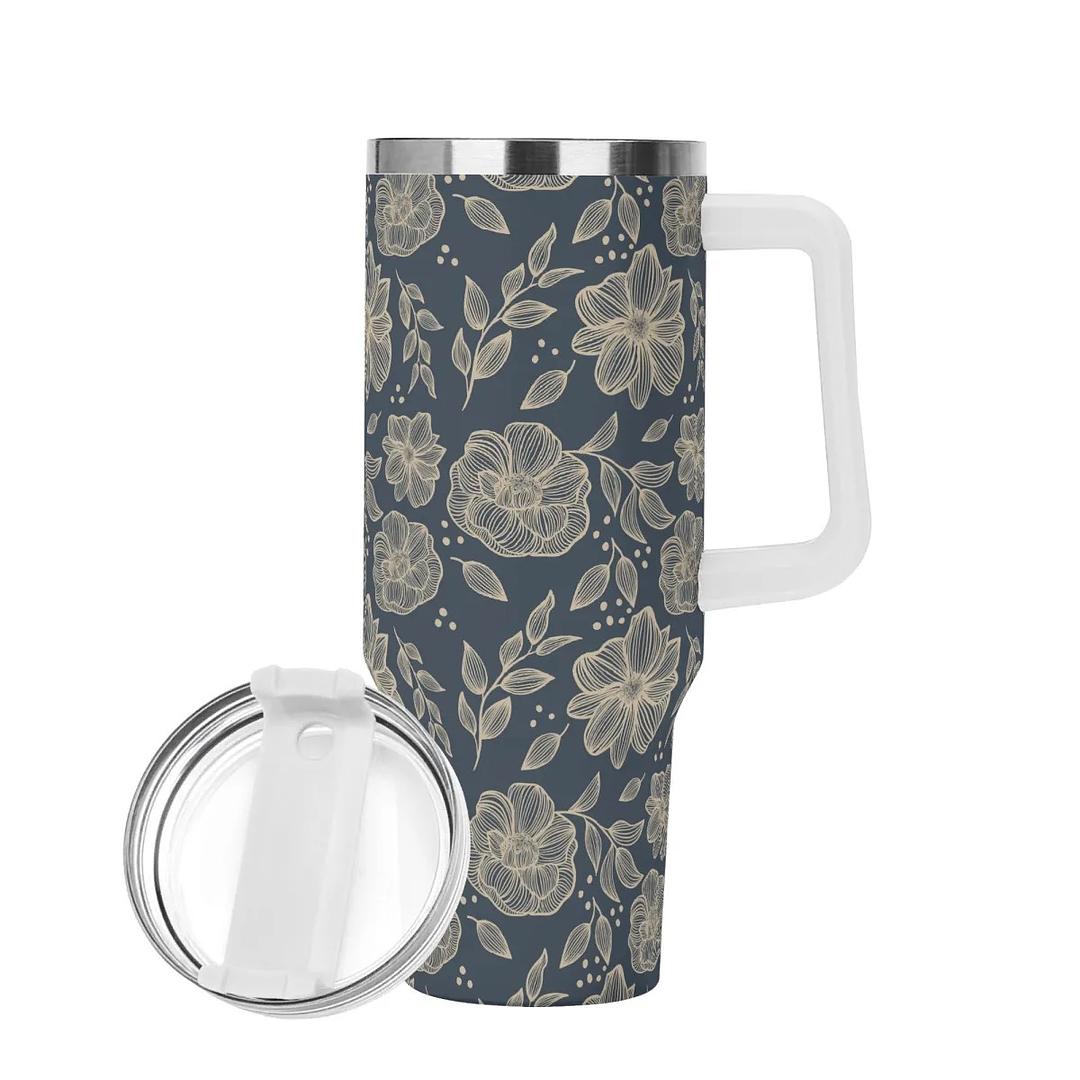 Midnight Garden 40oz Stainless Steel Tumbler - Winks Design Studio,LLC