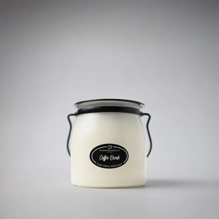 Milkhouse Candle Coffee Break 16 oz Butter Jar Candle - Winks Design Studio,LLC