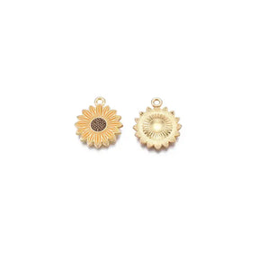 Gold Sunflower Charm - Winks Design Studio,LLC