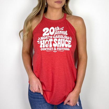 NC Hot Sauce Festival Bubble Letter Halter Tank