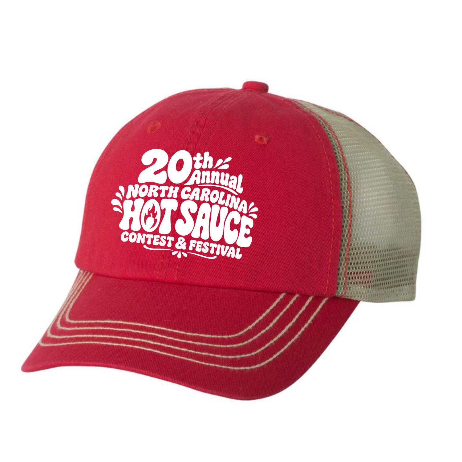 NC Hot Sauce Festival Bubble Letter Trucker Hat