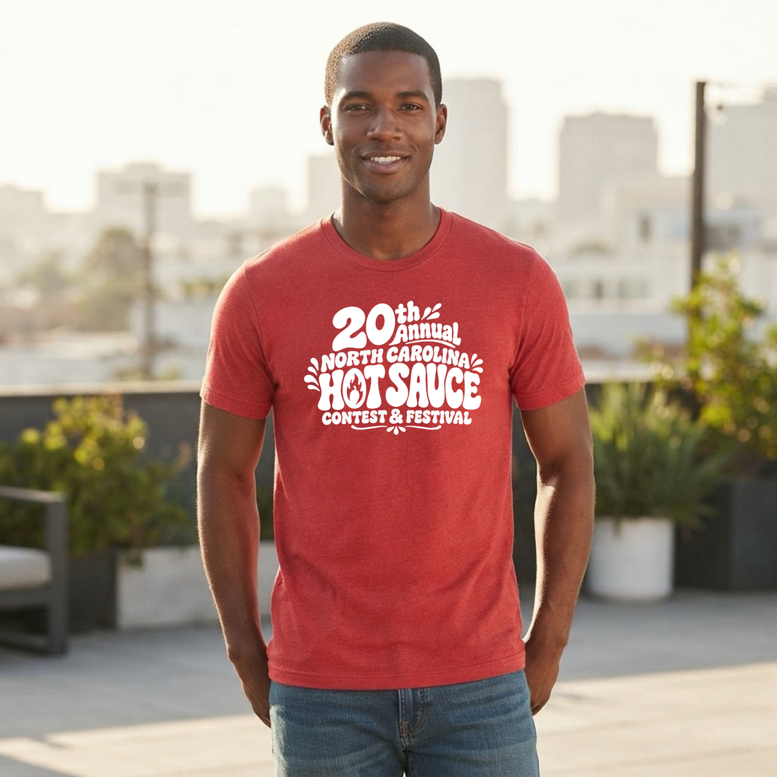 NC Hot Sauce Festival Bubble Letter T-shirt