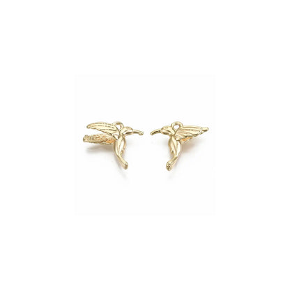 Gold Hummingbird Charm - Winks Design Studio,LLC