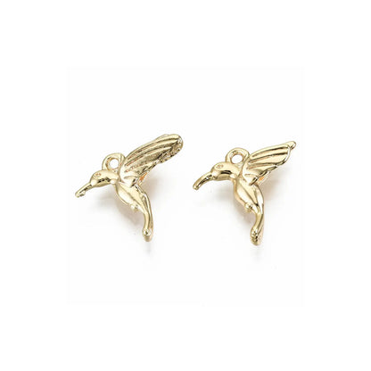 Gold Hummingbird Charm - Winks Design Studio,LLC