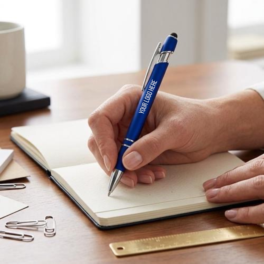 Custom Engraved Ballpoint Pen with Stylus