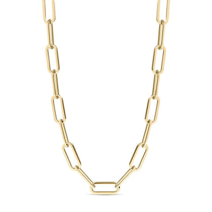 18K Gold Paperclip Chain Necklace - Winks Design Studio,LLC