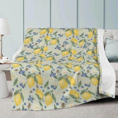 Lemonberry Bloom Fleece Blanket - Winks Design Studio,LLC