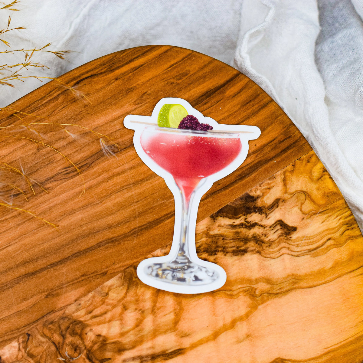 Blackberry Daiquiri Cocktail sticker by Winks Design Studio, LLC featuring a colorful, detailed illustration of a blackberry daiquiri drink.