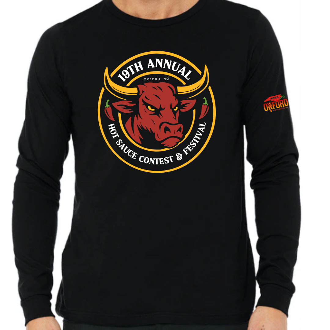 NC Hot Sauce Contest &amp; Festival Spicy Ox Long Sleeve - Winks Design Studio,LLC