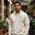 Winks Design Studio Crystal Coast Beekeepers quarter zip hoodie in soft fabric, featuring a beekeeping-themed design on the front.