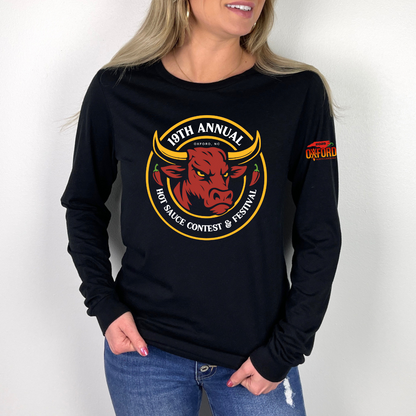 NC Hot Sauce Contest &amp; Festival Spicy Ox Long Sleeve - Winks Design Studio,LLC