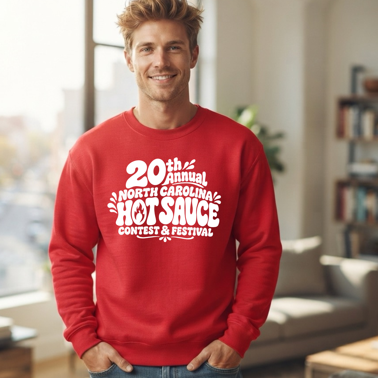 NC Hot Sauce Festival Bubble Letter Crewneck