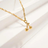 18K Gold Cherry Charm