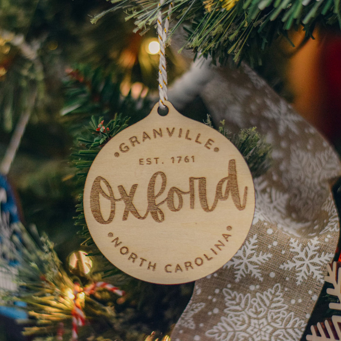 Circular Oxford Ornament - Winks Design Studio,LLC