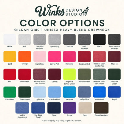 Custom Gildan Crewneck Sweatshirt Winks Design Studio,LLC