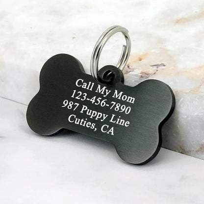 Custom Engraved Aluminum Bone Pet Tag