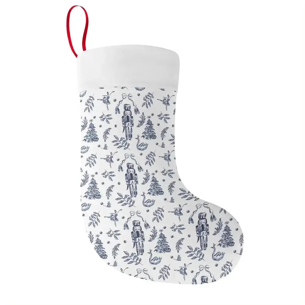 Elegant Nutcracker Christmas Stocking by Winks Design Studio, LLC, featuring a festive nutcracker design on a traditional holiday stocking.