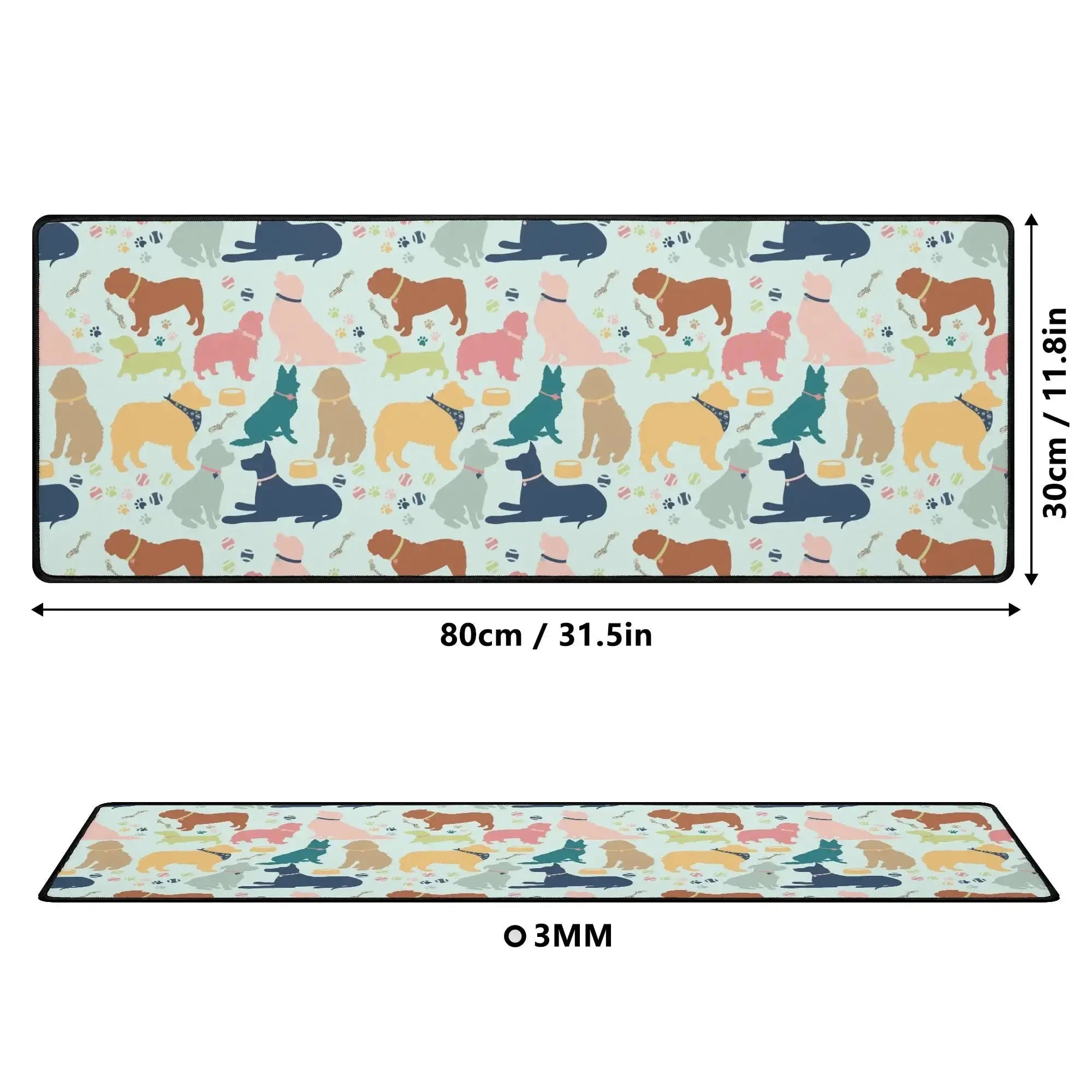 Dog Lover Desk Mat by Winks Design Studio LLC featuring a cute dog illustration on a soft, durable desk mat for pet lovers.