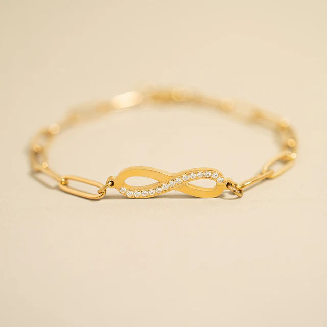 18K Gold Infinity Chain Bracelet - Winks Design Studio,LLC