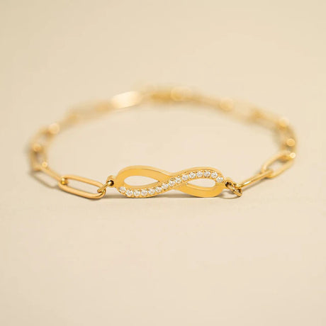 18K Gold Infinity Chain Bracelet - Winks Design Studio,LLC