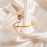 18K Gold Dont Let Hard Days Win Engraved Bangle Bracelet