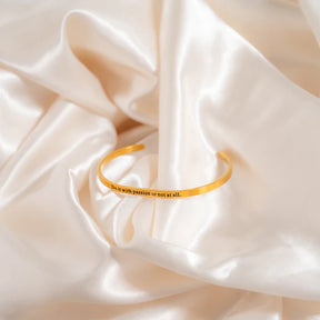 18K Gold Do it with passion Engraved Bracelet - Winks Design Studio,LLC