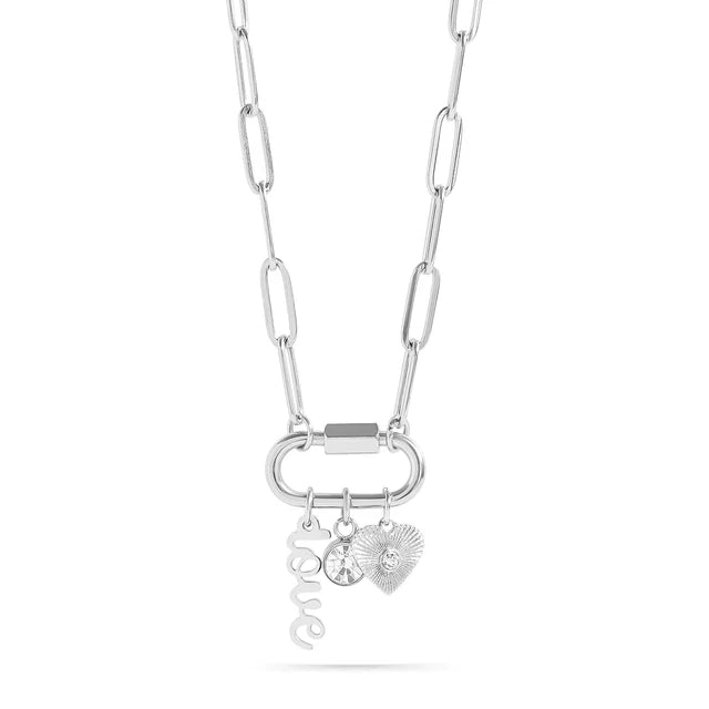 18K Gold Carabiner Love Charm Necklace