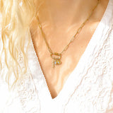 18K Gold Carabiner Love Charm Necklace