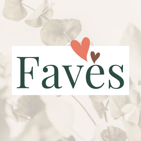 Faves logo with hearts on a light background