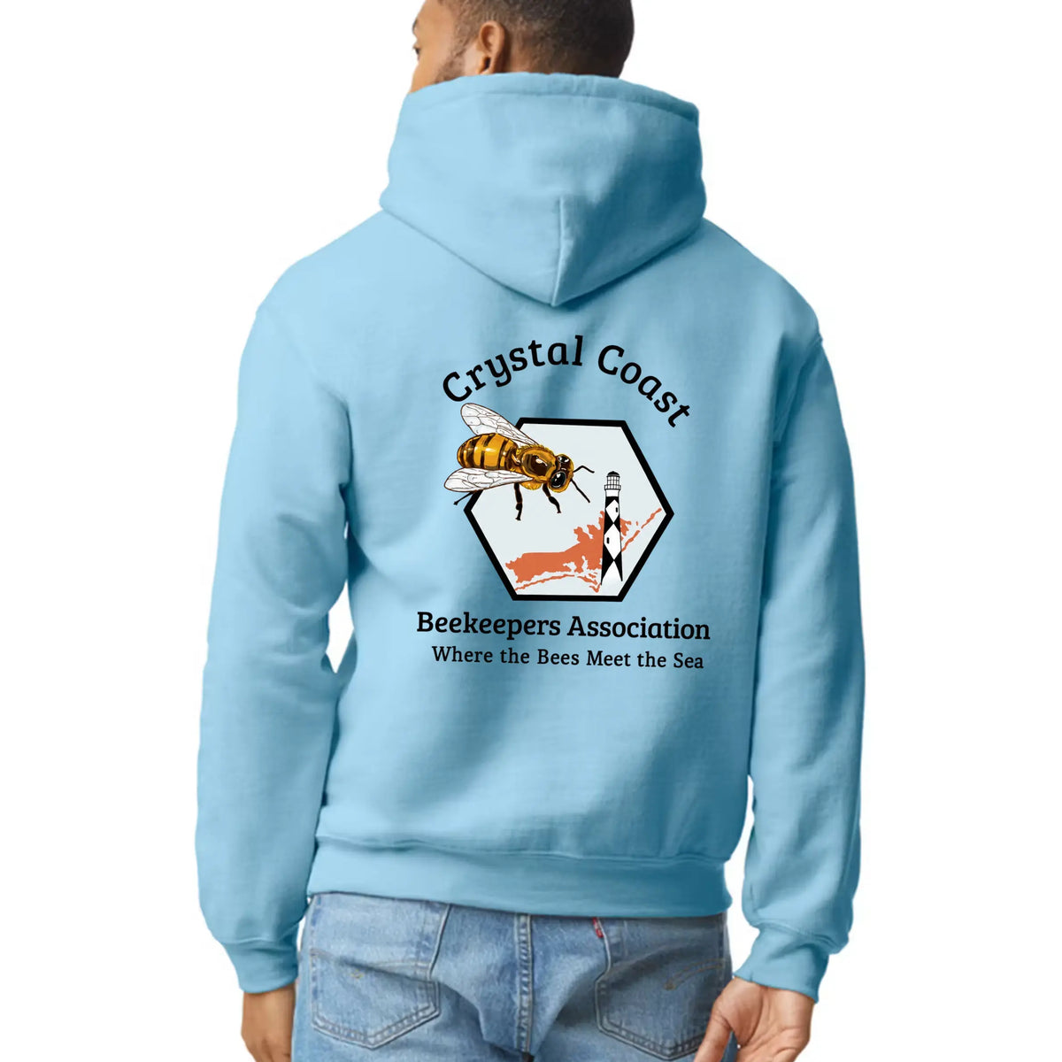 Crystal Coast Beekeepers Front Pouch Hoodie - Winks Design Studio,LLC