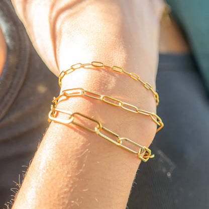 18K Gold Paperclip Chain Bracelet - Winks Design Studio,LLC