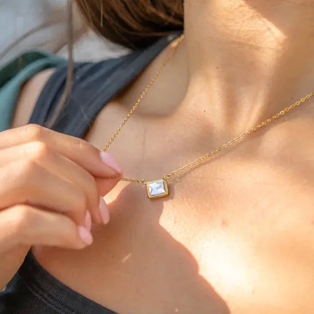 18K gold emerald birthstone charm with connector from Winks Design Studio, LLC, featuring a detailed gold charm with a green emerald gemstone.