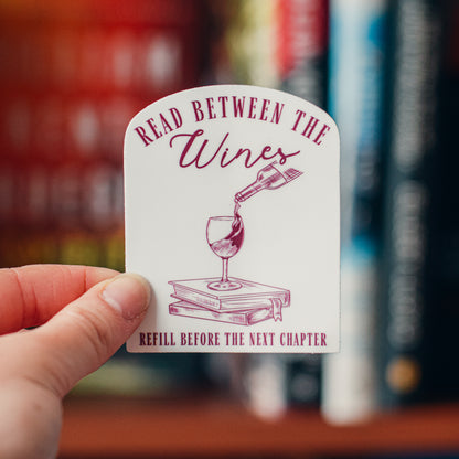 Read Between the Wines Sticker - Winks Design Studio,LLC
