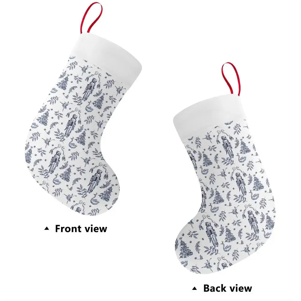 Elegant Nutcracker Christmas stocking by Winks Design Studio, LLC, featuring detailed nutcracker design on festive holiday stocking.