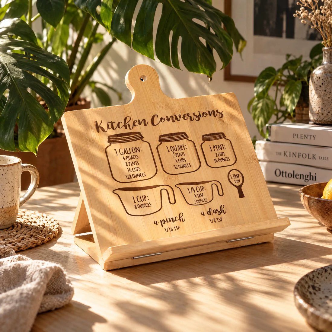Custom Engraved Bamboo Cookbook Stand Winks Design Studio,LLC