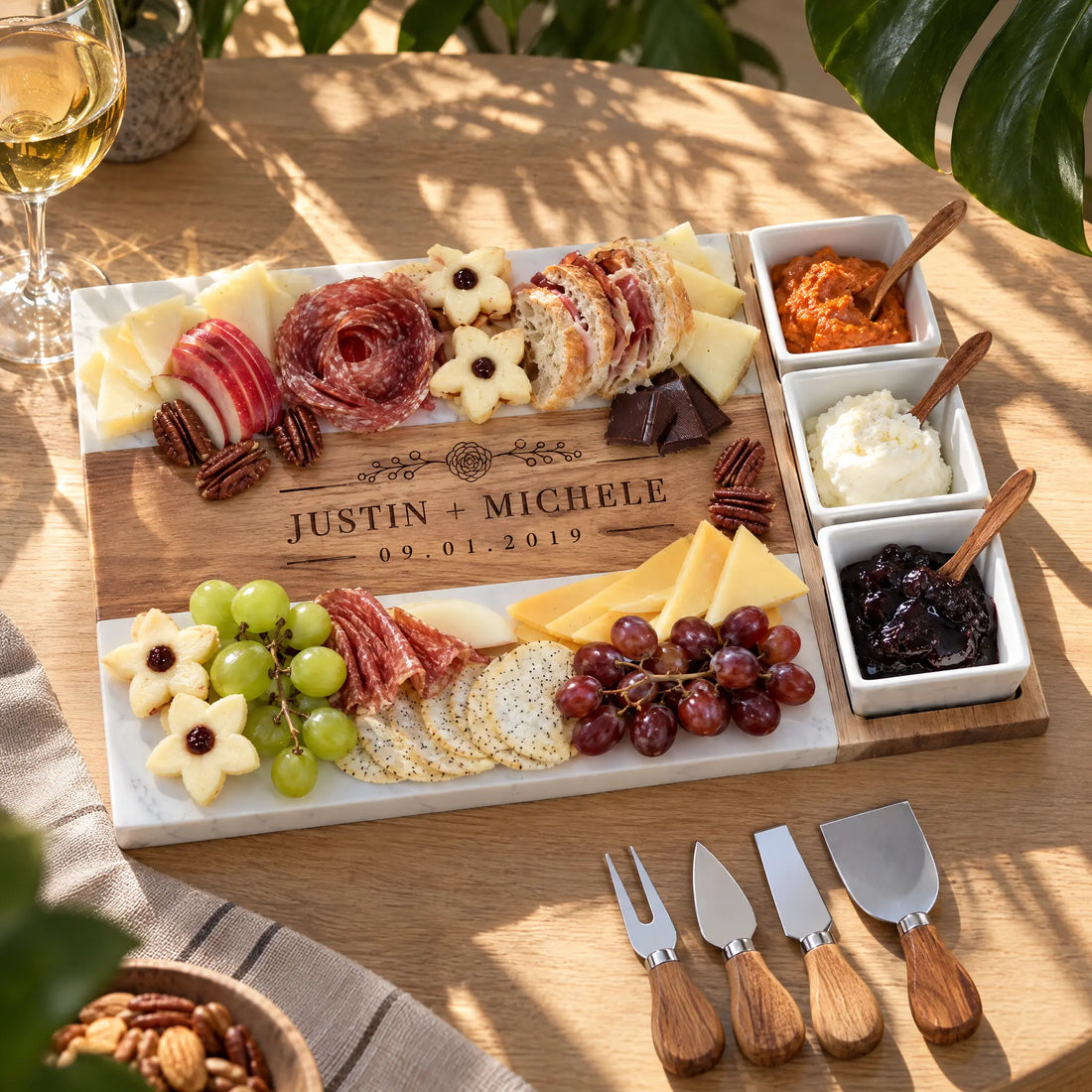 Custom Engraved Marble Grazing Board Winks Design Studio,LLC