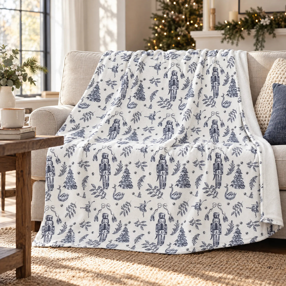Elegant Nutcracker Christmas Blanket Winks Design Studio,LLC