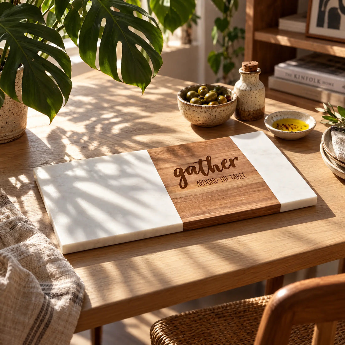 Engraved Marble Serving Board Winks Design Studio,LLC