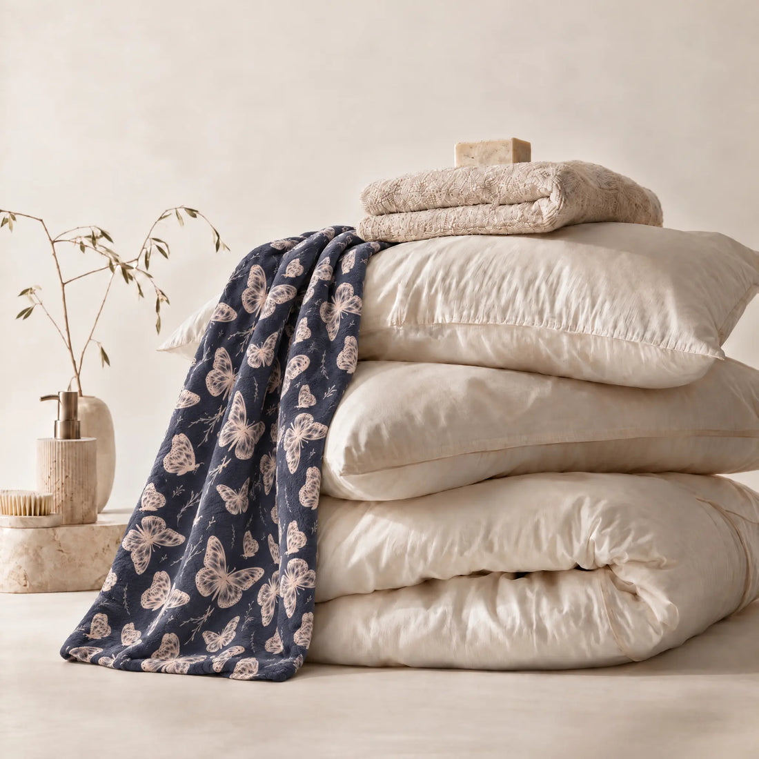 Whimsical Butterfly Fleece Blanket Winks Design Studio,LLC
