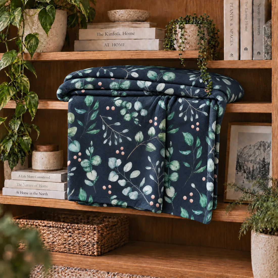 Eucalyptus Floral Blanket Winks Design Studio,LLC