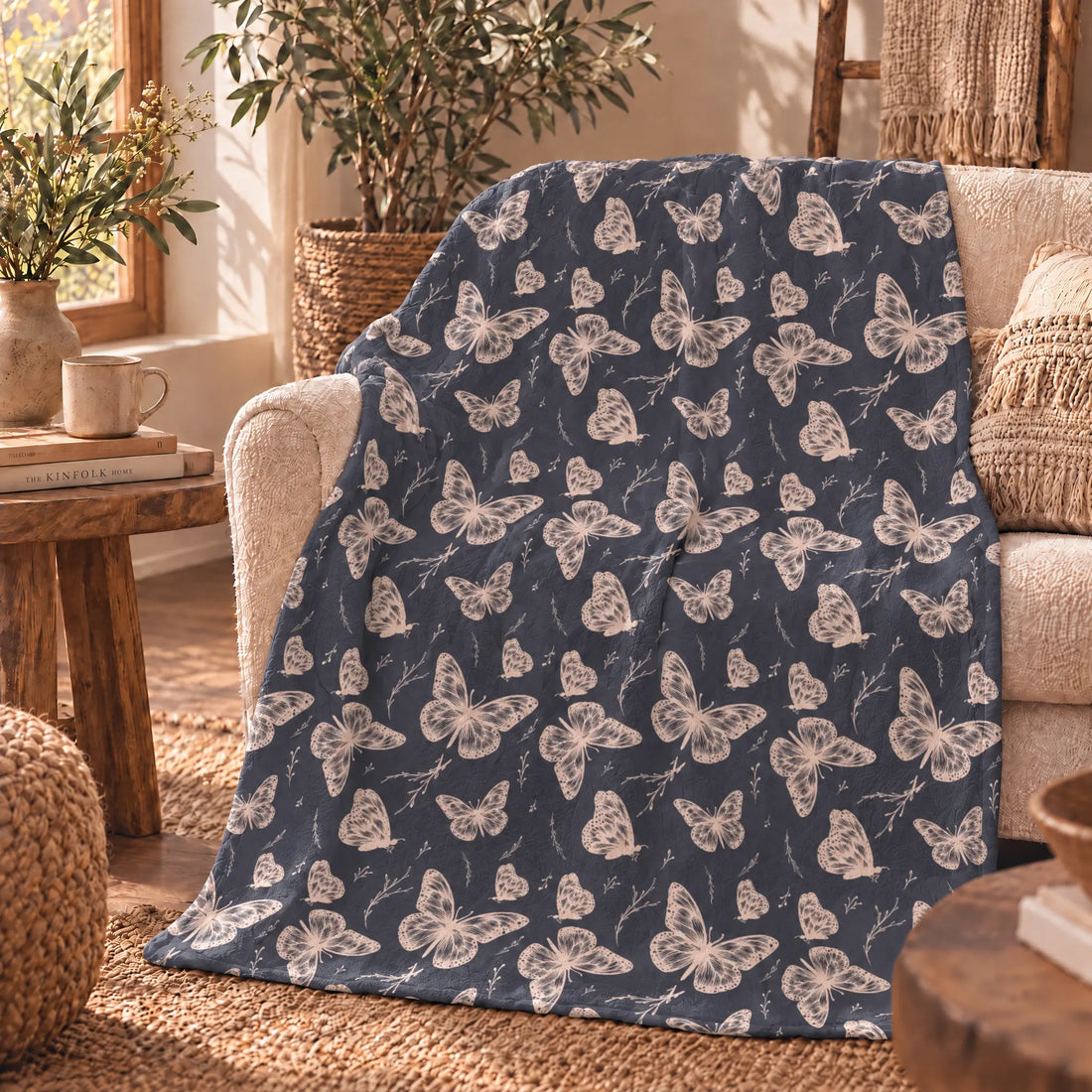Whimsical Butterfly Fleece Blanket Winks Design Studio,LLC