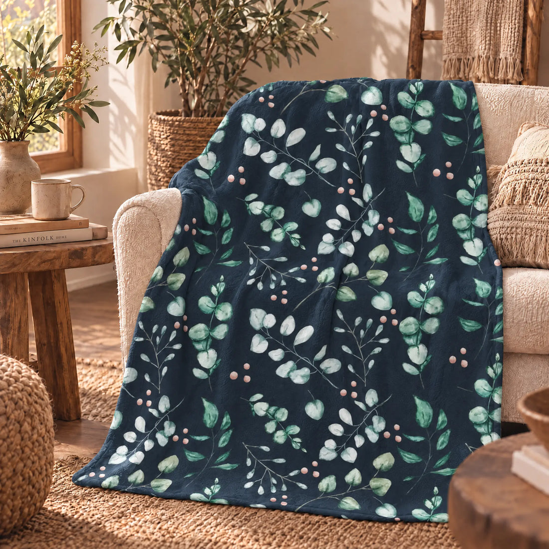 Eucalyptus Floral Blanket Winks Design Studio,LLC