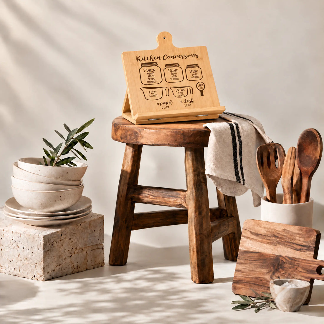 Custom Engraved Bamboo Cookbook Stand Winks Design Studio,LLC