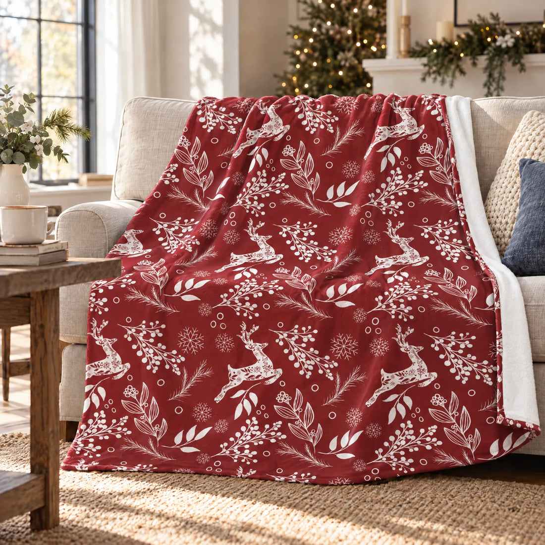 Reindeer Fleece Blanket Winks Design Studio,LLC