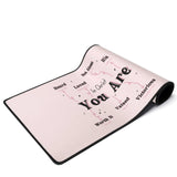 In Christ You Are desk mat with motivational text, premium comfort, and anti-slip rubber base for smooth mouse gliding and durability.