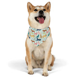 Dog wearing a Dog Lover Dog Bandana featuring playful dog silhouettes, perfect for stylish dog lovers