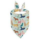 Dog Lover Dog Bandana with playful dog silhouettes, made from 100% polyester for durability and comfort, perfect for everyday wear.