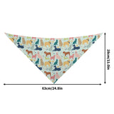 Dog Lover Dog Bandana - 100% polyester with playful dog silhouettes, dimensions 63cm x 28cm, perfect for stylish pets.