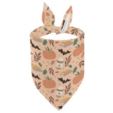 Pumpkin Patch Fall-Themed Dog Bandana with pumpkins and fall foliage design, perfect autumn accessory for dogs