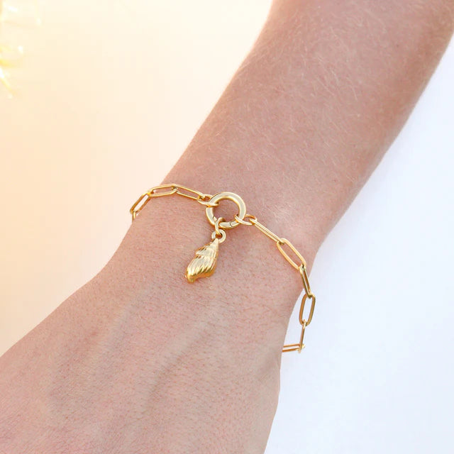 18K Gold Charm Keeper Bracelet - Winks Design Studio,LLC